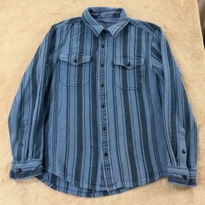 Men's Blue Striped Button-Up Shirt